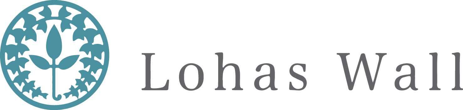自然素材100%漆喰・珪藻土のロハスウォールを示すロゴマーク