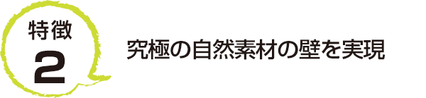 特徴2 究極の自然素材の壁を実現