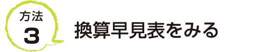 方法3　換算早見表を見る